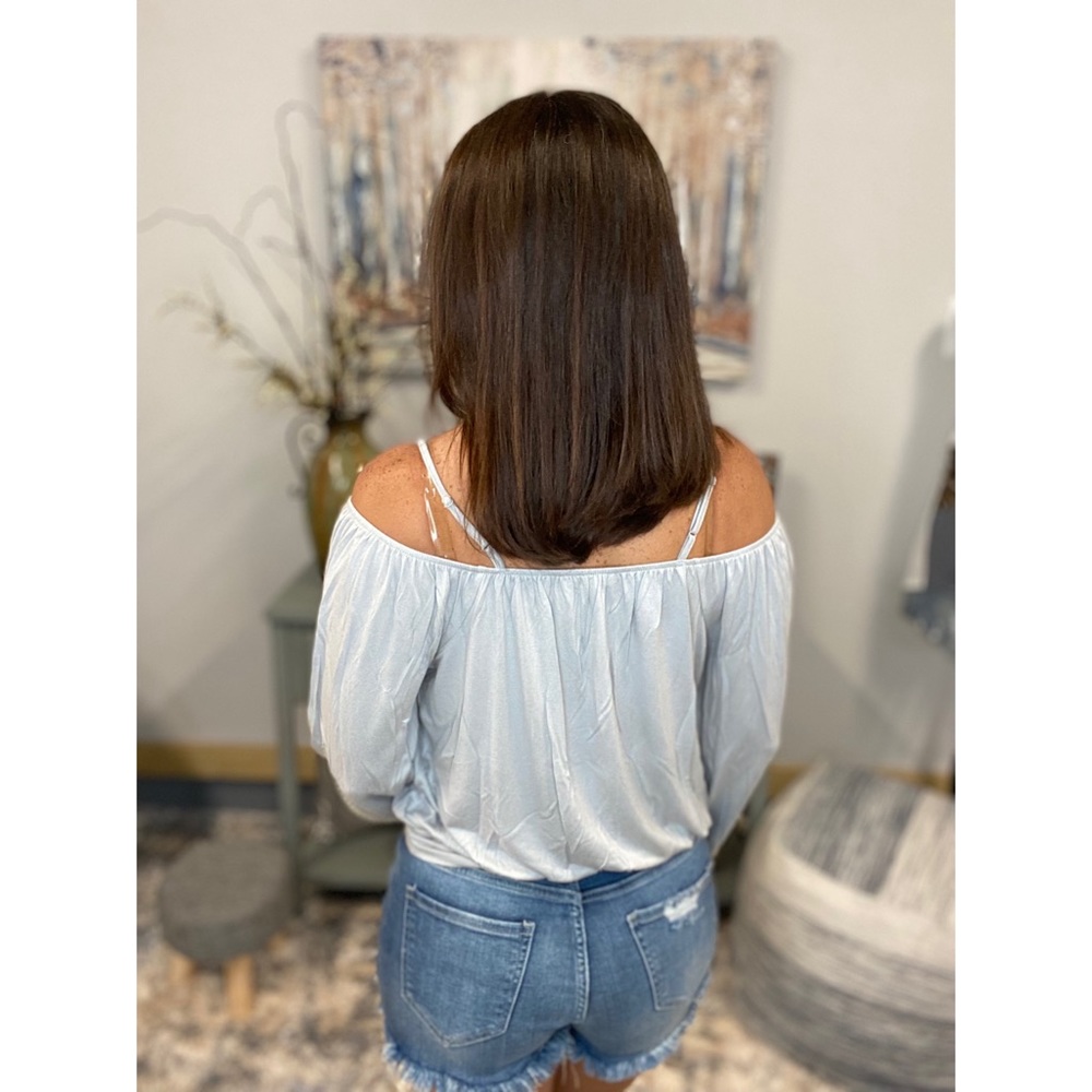 ❤️‍🔥Cold Off Shoulder Lace Up Gray 1318 - Picture 3 of 6